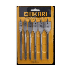 Akari WOOD FLAT BITS 6 PC SET (25/100PCS)