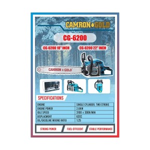 Camron Gold 22 Inch Gasoline Chain Saw 62Cc 550Mm Cg620022