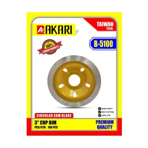 AKARI MARBLE CUTTING BLADE - 3" CUP RIM B-5100