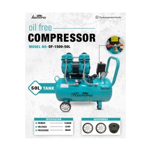 Kuvera 1500W Oil Free Air Compressor 50Ltr - OF-1500-50L