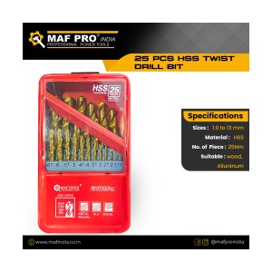 MAF PRO 25pcs HSS TWIST DRILL BIT