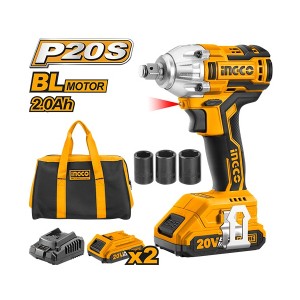 INGCO LITHIUM-ION IMPACT WRENCH 1/2" SQ. DRIVE 20V[5PC] - CIWLI2001