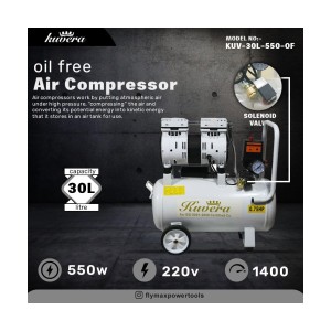 KUVERA 550W OIL FREE AIR COMPRESSOR 30LTR KUV-30-550-OF