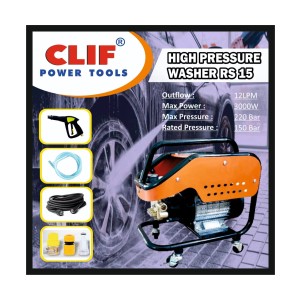 CLIF MAX PRESSURE WASHER RS15 WITH 12MTR HOSE RS15 (1PCS)