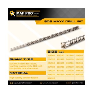 MAF PRO 25X920 SDS MAX HAMMER DRILL BIT CROSS TIP