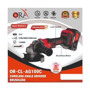 ORA CORDLESS ANGLE GRINDER BRUSHLESS (100MM) BIG SWITCH WITH ACCESSORIES - OR-CL-AG100C