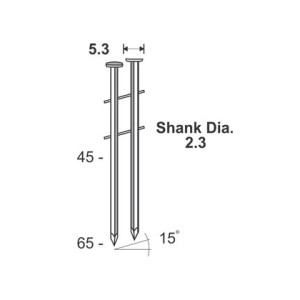 KAYMO COIL NAILS 2.3 X 45 (1 3/4") CN2345SU (300NAILS/COIL)