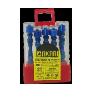 Akari SCREW DRIVER BITS 65MM (+/+) K5 BLUE MAGNETIC RING(10PCS SET) (20/120PCS)