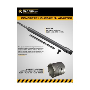 MAF CONCRETE HOLESAW ADAPTOR WITH DRILL BIT 200mm - MACS-200
