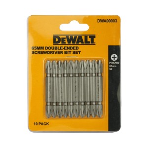 DEWALT 65MM PH2-PH2 D-END S2 BITS SET (10PC) DW00003M-IN