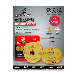 Xtra Power 3 Inch Diamond Moulding Wheel Full Round 75Mm - 30mm