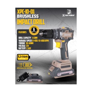 XTRA-POWER BRUSHLESS IMPACT DRILL 21V - XPC-ID-01
