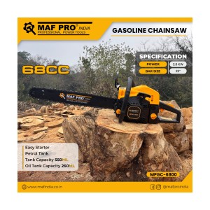 MAF PRO GASOLINE CHAINSAW 68CC - 22" - 2.6KW - MPGC-6800