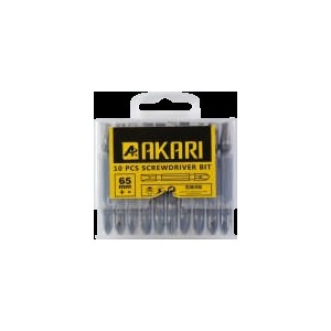 Akari SCREW DRIVER BITS 65MM (+/-) SILVER (10PCS SET) (20/200PCS)