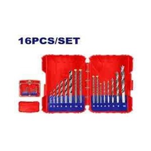 EMTOP 16 PCS METAL, MASONRY AND WOOD DRILL BITS SET ECDB01601