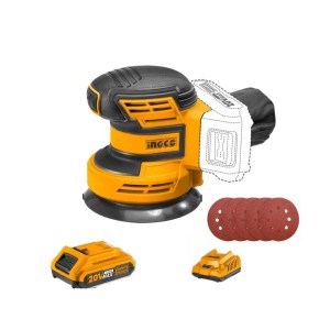 INGCO LITHIUM-ION RANDOM ORBIT SANDER 125MM 20V [4PC] - CROSLI20011