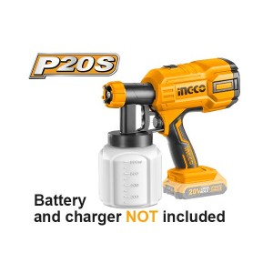 INGCO LITHIUM-ION PAINT SPRAY GUN 20V 800ML (600ML/MIN) - CSGLI2001